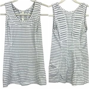 Lululemon Athletica Striped Tank Ruched Shoulders